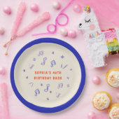 手描き音楽ノートイラスト 40歳誕生日 ペーパープレート (パーティー)