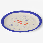 手描き音楽ノートイラスト 40歳誕生日 ペーパープレート (アングル)