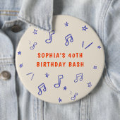 手描き音楽ノートイラスト 40歳誕生日 缶バッジ (インサイチュ)