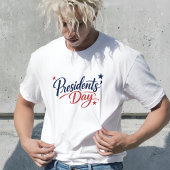手描き風のレトロな大統領の日タイポグラフィーアート Tシャツ