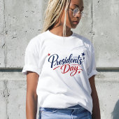 手描き風のレトロな大統領の日タイポグラフィーアート Tシャツ