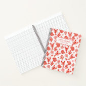 手描き風の赤いロブスター＆シェルのカスタムデザイン ノートブック (内部)