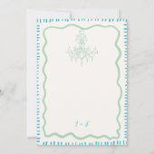 手描き風変わりな波状エンゲージメントパーティー 招待状 (裏面)