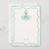 手描き風変わりな波状エンゲージメントパーティー 招待状 (裏面)