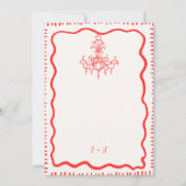 手描き風変わりな波状エンゲージメントパーティー 招待状 (裏面)