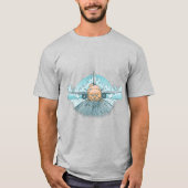 手描き飛行機の猫 Tシャツ (正面)