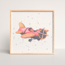 手描き飛行機 赤ちゃん男の子用ポスター