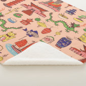 手描き香港のモチーフ:シームレスなパターン シェルパブランケット (3/4)