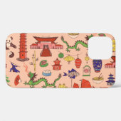 手描き香港のモチーフ：シームレスなパターン Case-Mate iPhoneケース (裏面 (横))