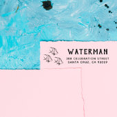 手描き魚 |ファミリ名差出人住所 セルフインキングスタンプ