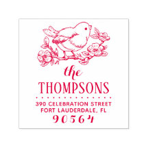 手描き鳥と分岐名の差出人住所