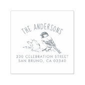 手描き鳥のカスタム家族の名前差出人住所 セルフインキングスタンプ (デザイン)