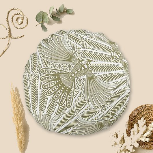 手描き鳥のシルエット ラウンドクッション