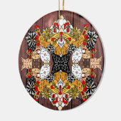 手描き鶏のコラージュおもしろいセラミックオルナム セラミックオーナメント (左)