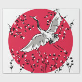 手描き鶴の鳥、グラフィックイラストレーション鳥a ラッピングペーパー (フラット)