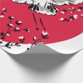 手描き鶴の鳥、グラフィックイラストレーション鳥a ラッピングペーパー (角)