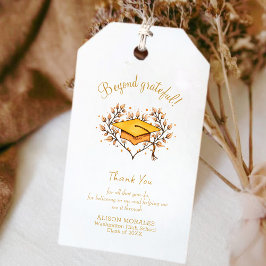 手描き黄金の卒業キャップありがとう ギフトタグ