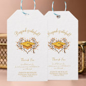 手描き黄金の卒業キャップありがとう ギフトタグ