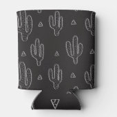 手描き黒サボテンのパターン 缶クーラー (裏面)