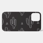 手描き黒サボテンのパターン Case-Mate iPhoneケース (裏面 (横))