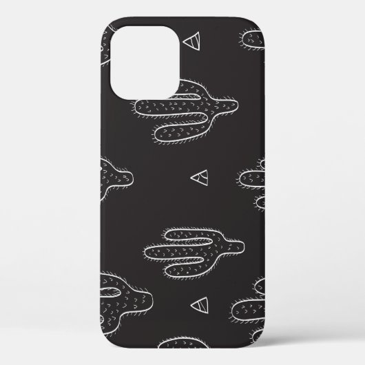 手描き黒サボテンのパターン Case-Mate iPhoneケース (裏面)