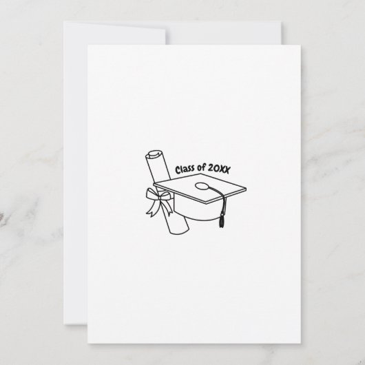 手描き黒卒業 招待状 (裏面)