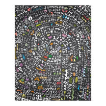 手描き黒板と夏テーマレタリング