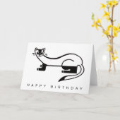 手描き黒足フェレット – 野生動物 カード (黄色い花)