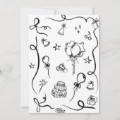 手描き1歳誕生日招待状 招待状 (裏面)