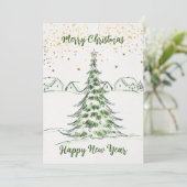 手描き：クリスマスと新年の喜び シーズンカード (スタンド正面)