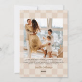 手描き ニュートラル リボン フレーム チェック 写真 シーズンカード (裏面)