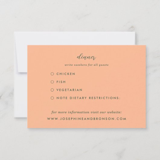 手描き フラワーズ リーフ グリーン セージ ウェディング 出欠カード (裏面)