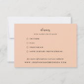 手描き フラワー リーフ グリーン ブラック ウェディング 出欠カード (裏面)