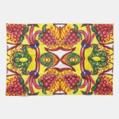 手描き:フローラ装飾品エレガンス。 キッチンタオル (横)