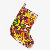 手描き：フローラ装飾品エレガンス。 スモールクリスマスストッキング (正面 (吊り時))