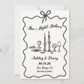 手描き リハーサルディナーの前夜 招待状 (正面)