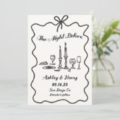 手描き リハーサルディナーの前夜 招待状 (スタンド正面)