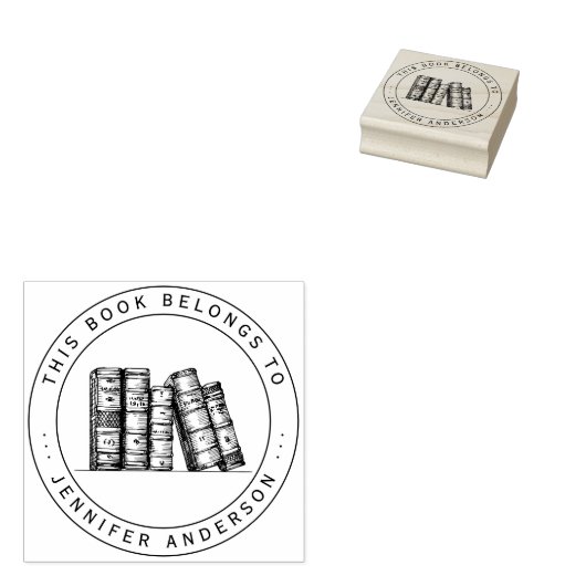 手描き ヴィンテージ本 この本は名前のもの ラバースタンプ (押印)