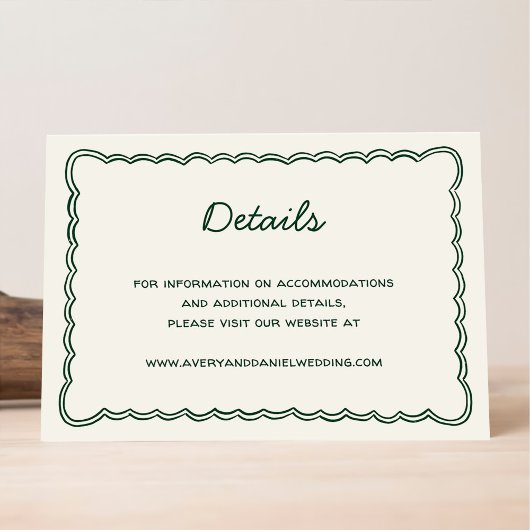 手描き ヴィンテージ 緑の手書き 詳細 エンクロージャーカード