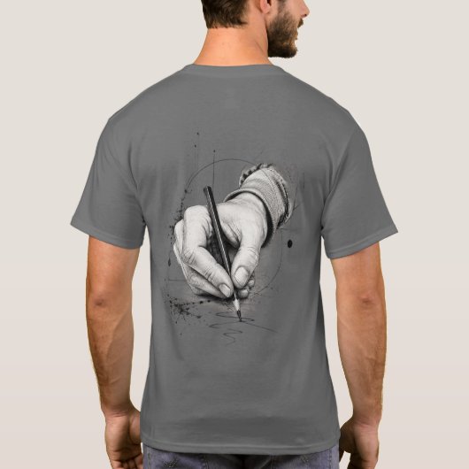 手描き、手づくり、情熱の表現 Tシャツ (裏面)