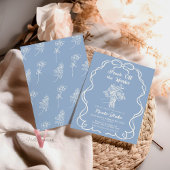 手描き 水色 販売終了 ブライダルシャワー 招待状