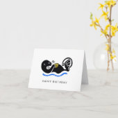 手描き – 海のオッタ – 保全 – 自然 カード (黄色い花)