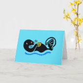 手描き – 海のオッタ – 保全 – 自然- カード (黄色い花)