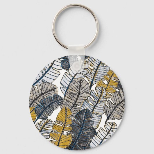 手描き：熱帯葉国 キーホルダー (正面)