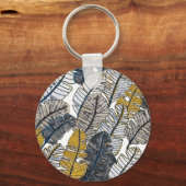 手描き：熱帯葉国 キーホルダー (正面)