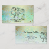 *~*手描き – 象金ゴールド文仏 名刺 (正面/裏面)