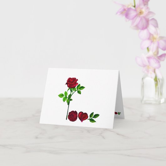 手描き L O V E ローズ グリーティングカード (蘭)