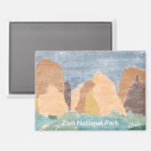 手描きZion国立公園マグネット マグネット (正面/裏面)