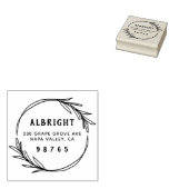 手描はっきりしたき植物性リース差出人住所 ラバースタンプ (押印)