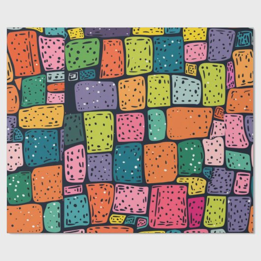 手描はっきりしたき正方形 ラッピングペーパー (フラット)